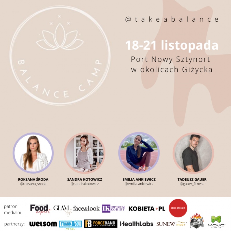 Złap balans i ciesz się zdrowiem – zaproszenie na „Balance Camp” Sandry Kotowicz & Roksany Środy