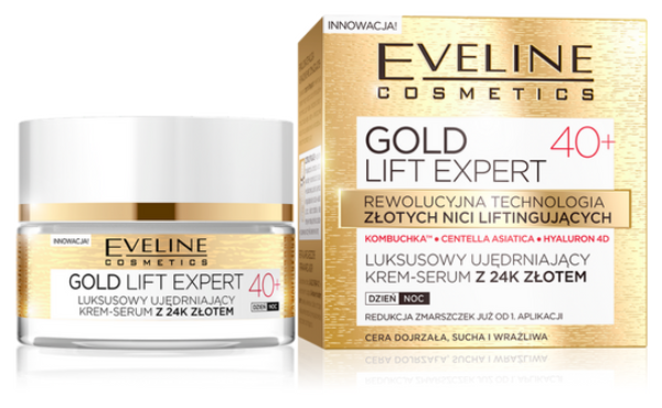 PODSUMOWANIE 20. EDYCJI F&L TESTÓW: Eveline Cosmetics Gold Lift Expert Luksusowy Ujędrniający Krem-Serum z 24K złotem