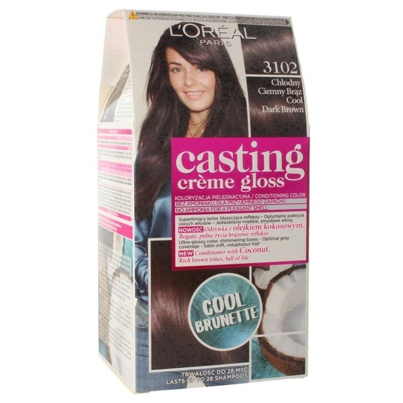 L’Oreal Paris Casting Creme Gloss farba do włosów 3102 Chłodny Ciemny Brąz
