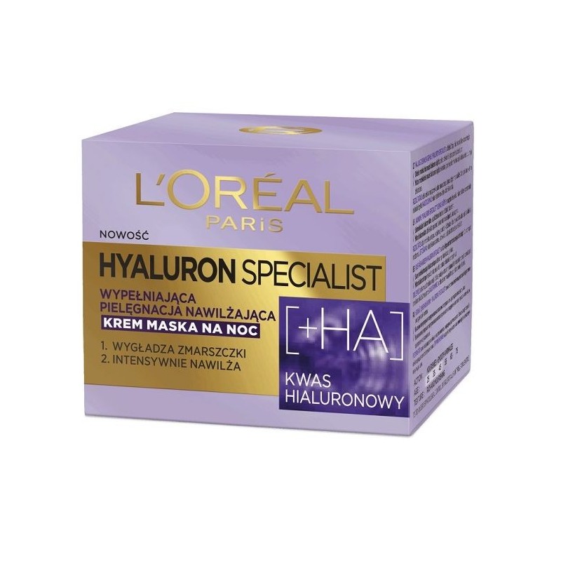 L’Oreal Paris Hyaluron Specialist krem maska na noc wypełniająca pielęgnacja nawilżająca 50ml