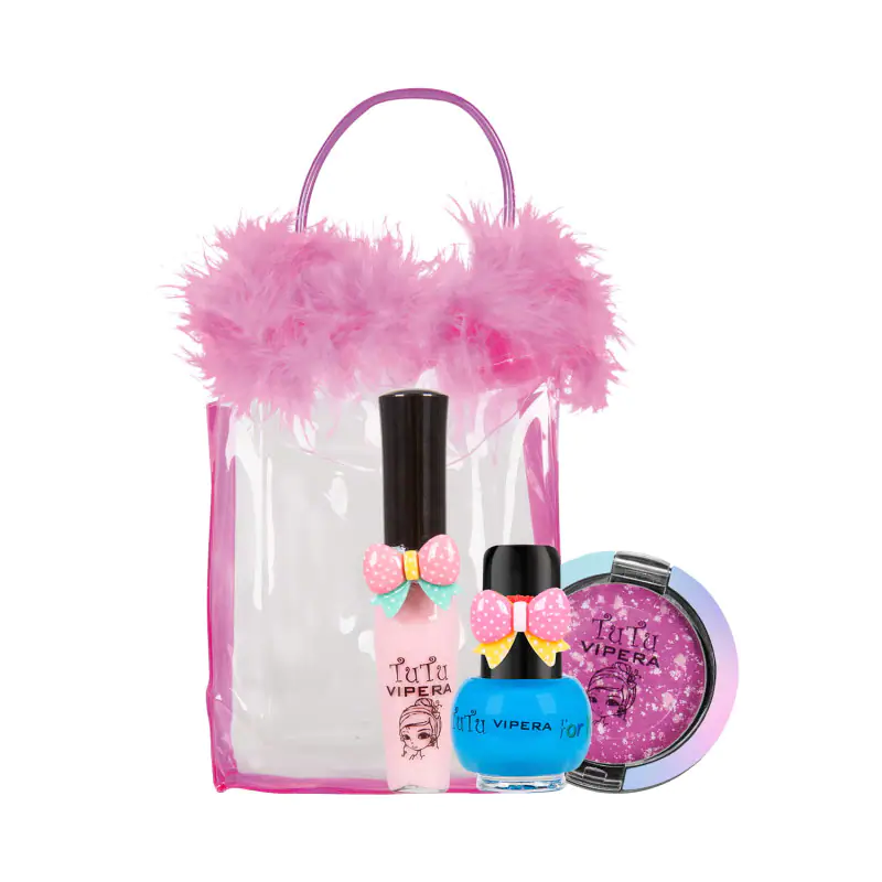 VIPERA TuTu Kosmetyczka MIX dla Dziewczynek od 3 lat, (Błyszczyk 03, Lakier 09, Cień 01), 23