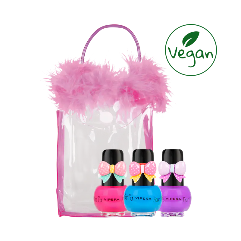 VIPERA TuTu KOSMETYCZKA+3 LAKIERY Peel-Off bez rozpuszczalników, 11 (08,09,10)