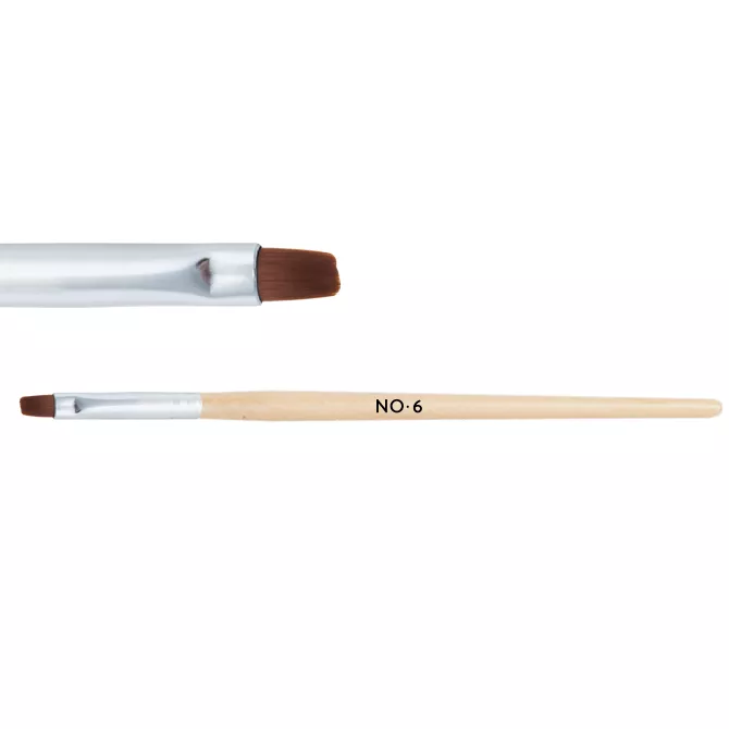 NeoNail Pędzelek do żelu naturalny drewniany nr 6
