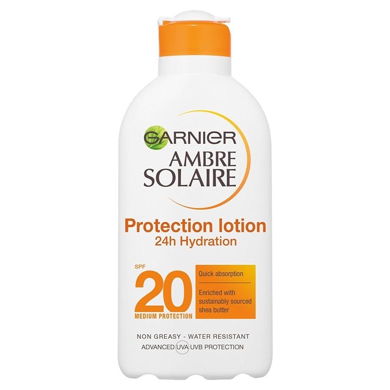 GARNIER AMBRE SOLAIRE SPF20 NAWILŻAJĄCE MLECZKO DO OPALANIA 200 ML