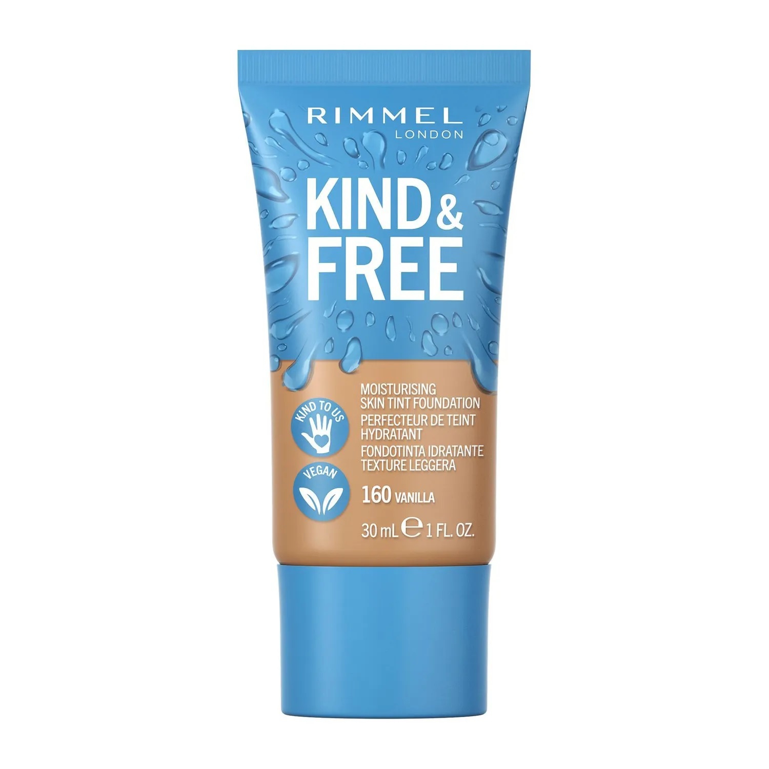 Rimmel Kind & Free wegański podkład nawilżający 160 Vanilla 30ml