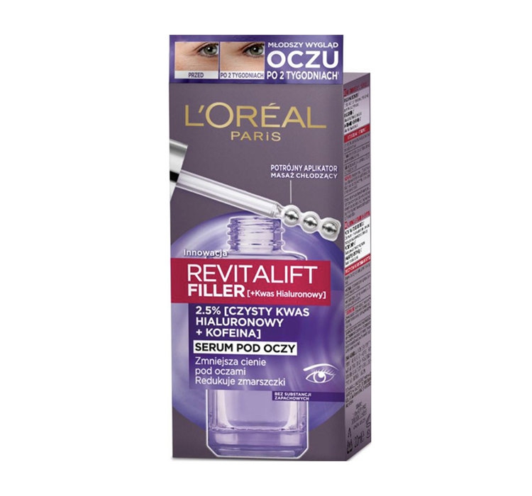L’Oreal Paris Revitalift Filler [+Kwas Hialuronowy] serum pod oczy redukujące zmarszczki 20ml